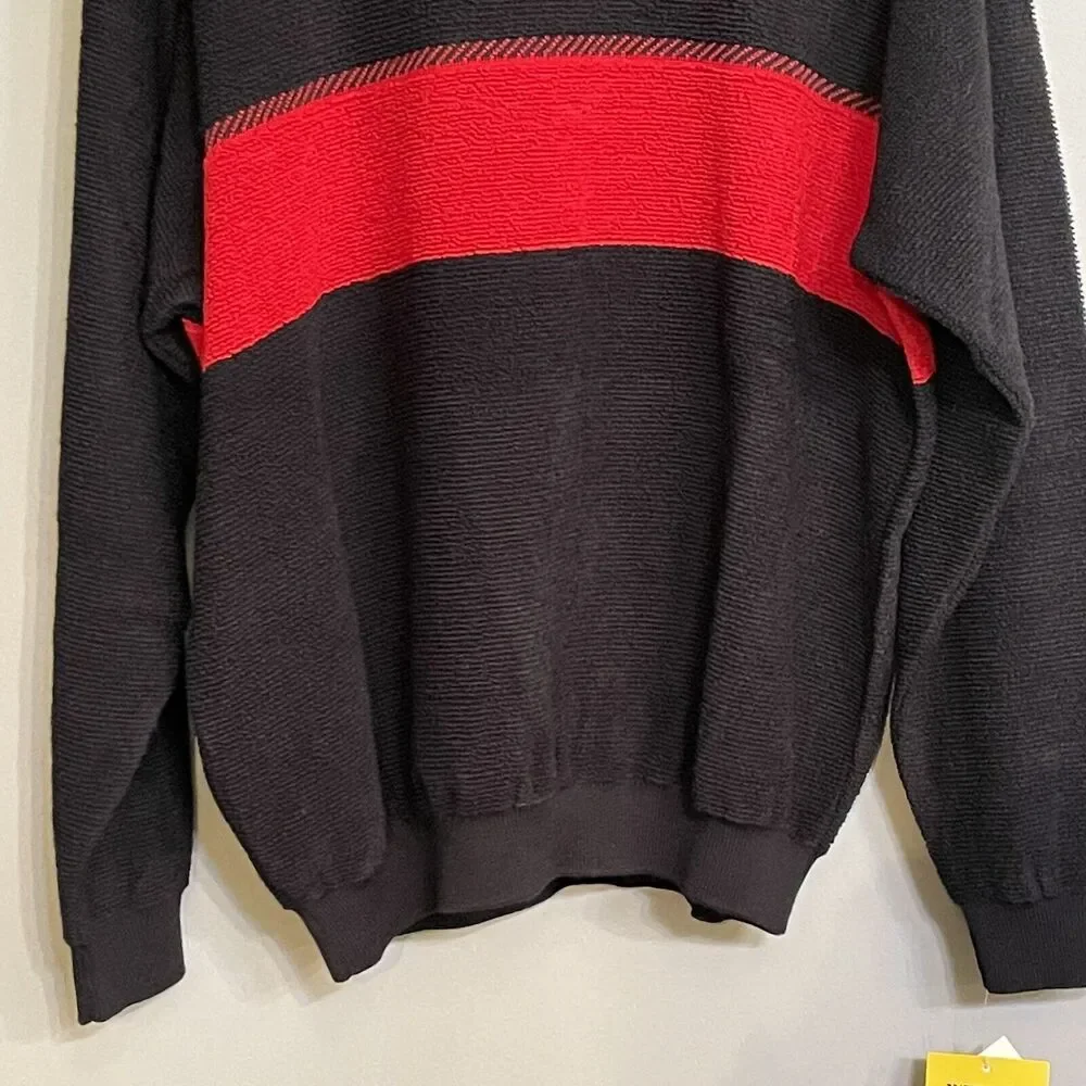 Tricot Gladius Sweater Colorblock Wool Acrylic‎ Pullover Italian Made XLarge NWT